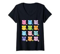 Mujer Care Bears: Unlock The Magic Bear Faces Camiseta Cuello V