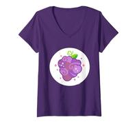 Mujer Care Bears: Unlock The Magic Grape Vibes Bear Belly Camiseta Cuello V