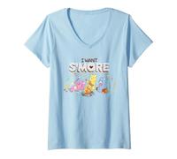 Mujer Care Bears: Unlock The Magic I Want S'More Campfire Group Camiseta Cuello V