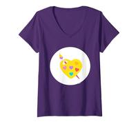 Mujer Care Bears: Unlock The Magic Work of Heart Bear Belly Camiseta Cuello V