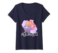 Mujer Care Bears: Unlock The Magic Zodiac Aquarius with Love A Lot Camiseta Cuello V