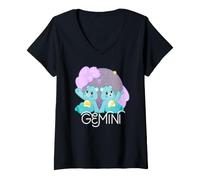 Mujer Care Bears: Unlock The Magic Zodiac Gemini with Wish Bear Camiseta Cuello V