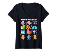Mujer Care Bears: Unlock The Magic Zodiac What's Your Sign? Camiseta Cuello V