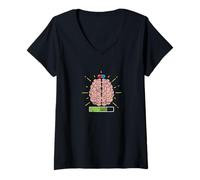 Mujer Carga de energía Cerebral Placebo Camiseta Cuello V