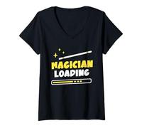 Mujer Carga De Magos Truco Magia Hechicero Mago Camiseta Cuello V