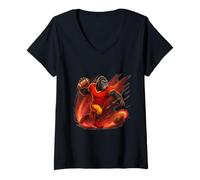 Mujer Carga de Mariscal de Campo de Mighty Football Gorilla Camiseta Cuello V