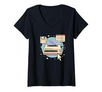 Mujer Cargando Welcome to The Old Web Retro Internet Camiseta Cuello V