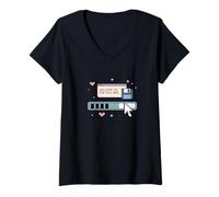 Mujer Cargando Welcome to The Old Web Retro Internet Camiseta Cuello V