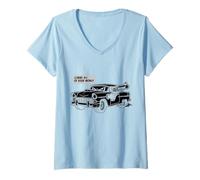 Mujer Caricatura Genial con diseño de 55 Muscle Car con el diseño de «Dame Todo tu Dinero» Camiseta Cuello V