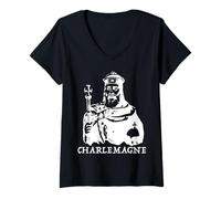 Mujer Carlomagno - Camiseta Camiseta Cuello V