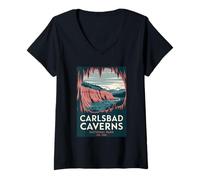 Mujer Carlsbad Caverns National Park Vintage Camping Hombres Mujeres Camiseta Cuello V