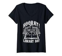 Mujer Carné De Biblioteca Lectura Divertida Amante De Los Libros Camiseta Cuello V
