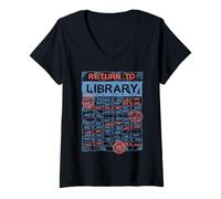 Mujer Carné De Biblioteca Lectura Divertida Amante De Los Libros Camiseta Cuello V
