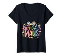 Mujer Carnevalsmaus süßes Faschings-Motiv für Frauen und Kinder Camiseta Cuello V