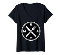 Mujer Carnicero carnívoro Keto Paleo Ketogenic Dieta Carnívoro Camiseta Cuello V