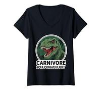 Mujer Carnivore Apex Predator Diet Meat Eater Seguidor de nutrición Camiseta Cuello V