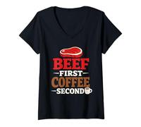 Mujer Carnívoro Dieta Identidad Amante de la Carne Estilo de Vida Cero carbohidratos Camiseta Cuello V