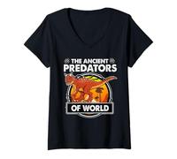 Mujer Carnotaurus The Ancient Predators of World Dinosaurs Lover Camiseta Cuello V