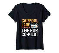 Mujer Carpool Lane IT S ME and The Fur CO Pilot Camiseta Cuello V