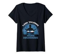 Mujer Carreras De Botes Dragón Less Talking More Drumming Camiseta Cuello V