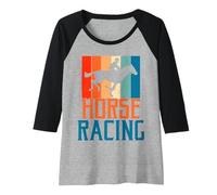 Mujer Carreras de Caballos Hobby Equitación y Equitación Camiseta Manga Raglan