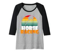 Mujer Carreras de Caballos Hobby Equitación y Equitación Camiseta Manga Raglan