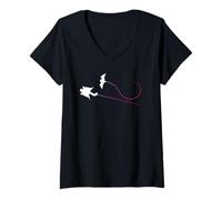 Mujer Carreras de murciélagos de Ardilla voladora Camiseta Cuello V