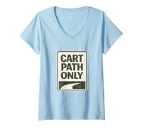 Mujer Cart Paths Only First Tees Jitters Public Golf Society Chistes Camiseta Cuello V