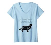 Mujer Carta de caricias para mi Perro King Charles Cavalier Spaniel Camiseta Cuello V