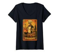 Mujer Carta de tarot de Grill Master - Vintage Skeleton BBQ Chef Camiseta Cuello V