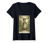Mujer Carta de Tarot The Garden Lady Botanist Gardening Camiseta Cuello V