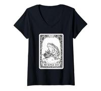 Mujer Carta del Tarot del Día del Rey: Rana Camiseta Cuello V