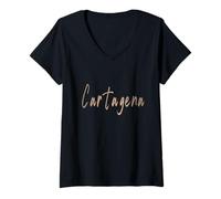Mujer Cartagena Colombia Diseño Vintage Elegante Camiseta Cuello V