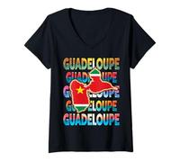 Mujer Carte de la Guadeloupe - Belle idee Cadeau 971 gwada Camiseta Cuello V