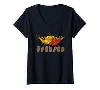 Mujer Cartel Boricua de Flor Maga Vibrante de Jibaro Pava puertorriqueña Camiseta Cuello V