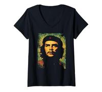 Mujer Cartel Camisa Che Guevara Revolución Cuba Herencia Hispana Camiseta Cuello V