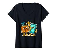 Mujer Cartera confundida se une a la ilustración de humor de pago digital Camiseta Cuello V