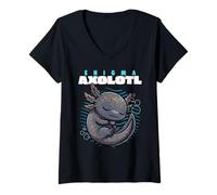 Mujer Cartoon Enigma Axolotl Animal Lover Lindo Axolotls Camiseta Cuello V