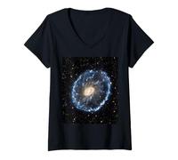 Mujer Cartwheel Galaxy Ring Astronomía Amantes del Espacio Camiseta Cuello V