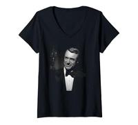 Mujer Cary Grant Comedia Thriller Actor Filmando Indiscreto 1957 Camiseta Cuello V