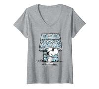 Mujer Casa para Perros Peanuts Snoopy Joe Cool Graffiti Urban Art Street Camiseta Cuello V