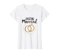 Mujer casarse con anillo de bodas prometido pareja de novios Camiseta