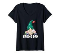 Mujer Casino Dad Graphic For Men Las Vegas Trip Gambler GNOME Camiseta Cuello V