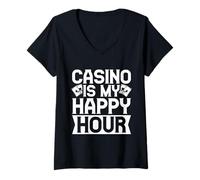 Mujer Casino Gambler Casino Is My Happy Hour Gambling Camiseta Cuello V