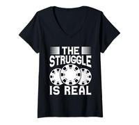 Mujer Casino Gambler The Struggle Is Real Gambling Camiseta Cuello V