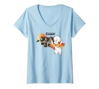 Mujer Casper Haunted House Halloween Camiseta Cuello V