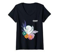 Mujer Casper The Friendly Ghost Floral Friend Camiseta Cuello V
