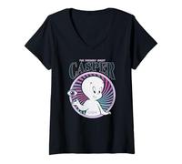 Mujer Casper The Friendly Ghost Hypnotic Spiral Camiseta Cuello V