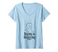 Mujer Casper The Friendly Ghost Seeing Is Believing Classic Camiseta Cuello V