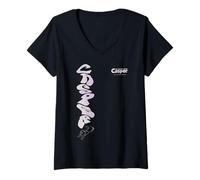 Mujer Casper The Friendly Ghost Vertical Logo Purple Tones Camiseta Cuello V